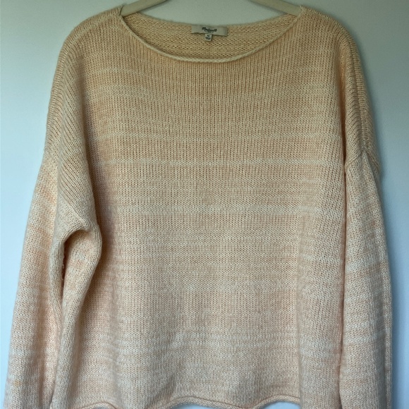 🌸 Madewell Pink & White Striped Sweater – Size M | EUC 🌸 - Picture 1 of 4